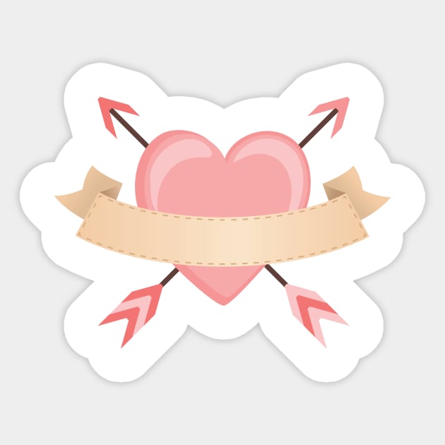 Arrow Through the Heart Sticker by SWON Design